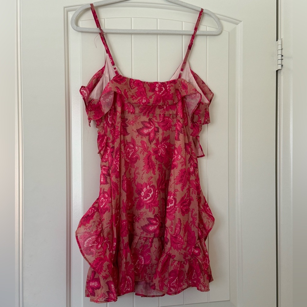 Pink Floral Ruffle Mini Dress - Picture 2 of 12